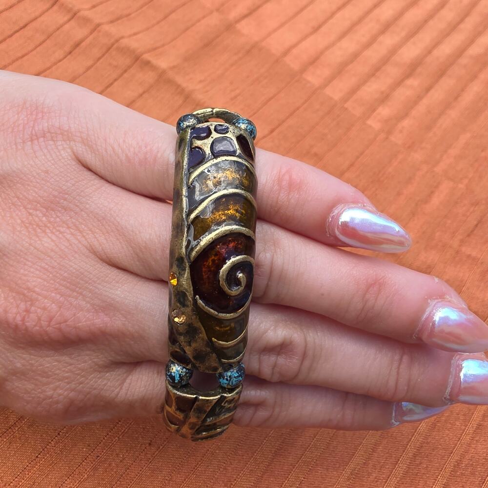 handcrafted custom artisan metal cuff bracelet